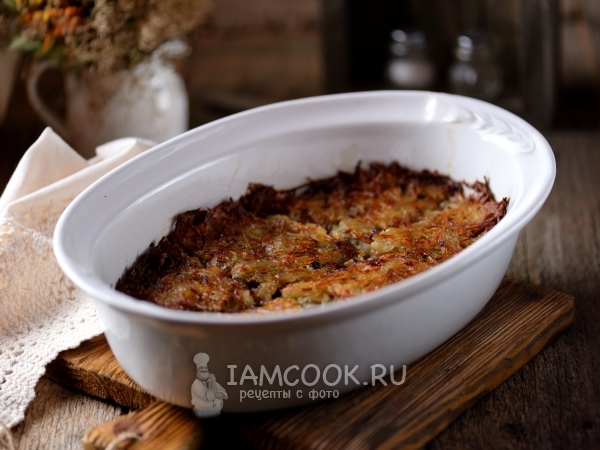 Постная картофельная запеканка с грибами, рецепт с фото