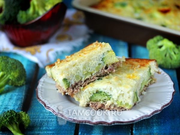 Запеканка из риса с фаршем и брокколи, рецепт с фото