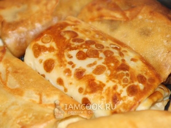 Блинчики на молоке с мясом, рецепт с фото