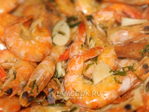 Королевские креветки жареные с чесноком и зеленью, рецепт с фото