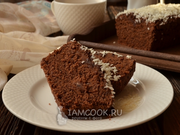 Шоколадно-кокосовый постный кекс, рецепт с фото