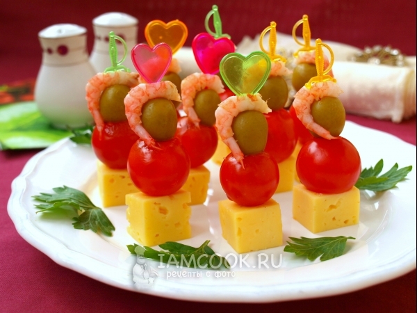 Канапе с креветками, рецепт с фото