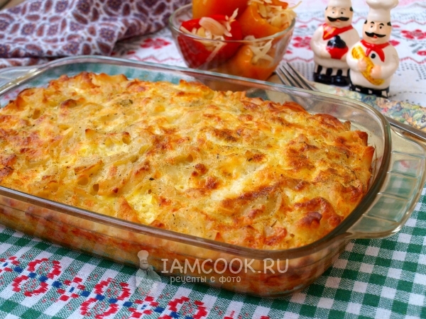 Макароны, запечённые с сыром в духовке, рецепт с фото
