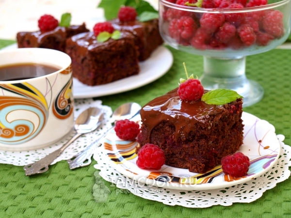 Брауни с малиной, рецепт с фото