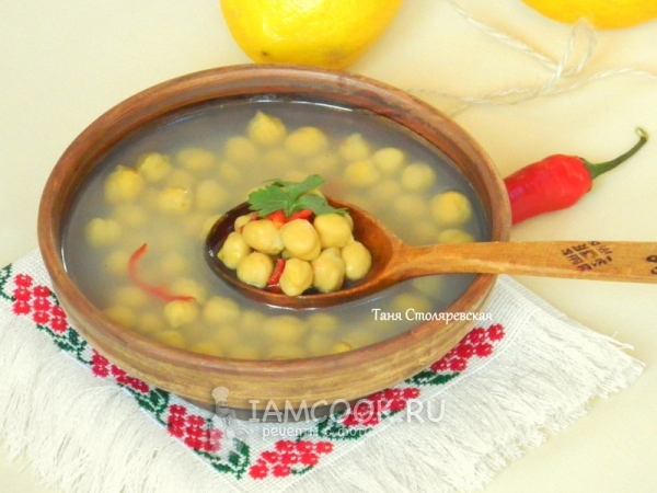 Нутовый суп на курином бульоне, рецепт с фото
