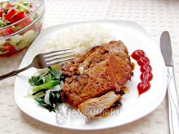 Свиные отбивные под лимонно соевым соусом, рецепт с фото