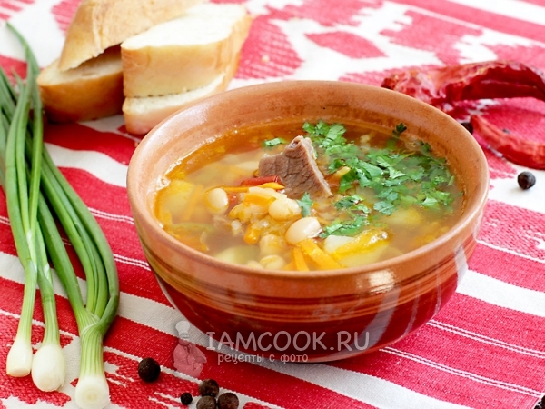 Фасолевый суп с мясом, рецепт с фото