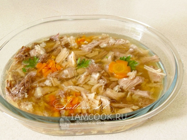 Мясное заливное, рецепт с фото