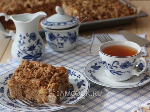 Яблочный пирог с овсяной крошкой, рецепт с фото