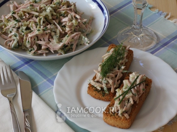 Fleischsalat - Немецкий салат с колбасой, рецепт с фото