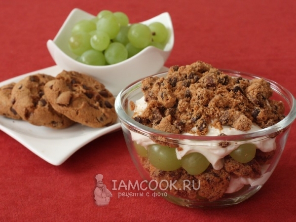 Десерт с виноградом и маскарпоне, рецепт с фото