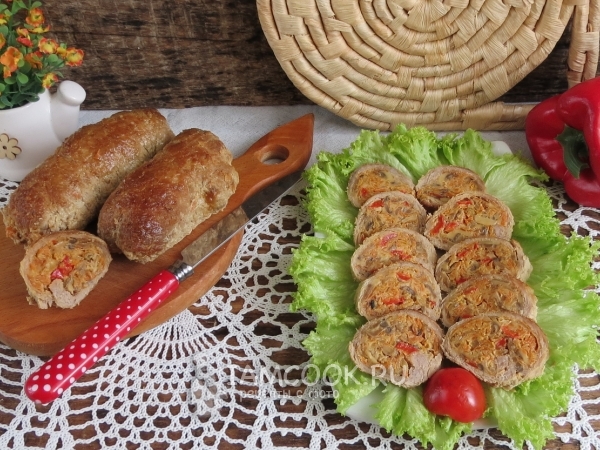 Рулетики из свинины с начинкой в духовке, рецепт с фото
