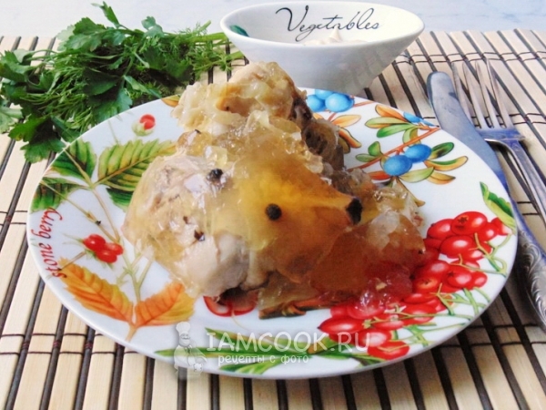 Курица в банке (в духовке) с желе, рецепт с фото