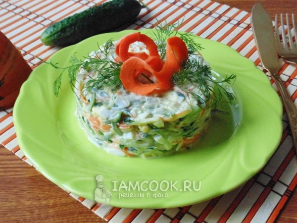 Салат с тыквой и свежими огурцами, рецепт с фото