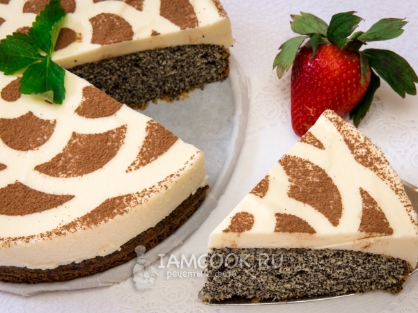 Маковый торт со сметанным муссом, рецепт с фото