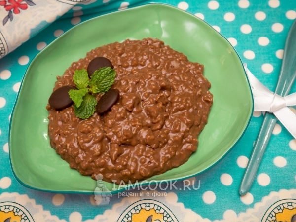 Шоколадная овсяная каша, рецепт с фото