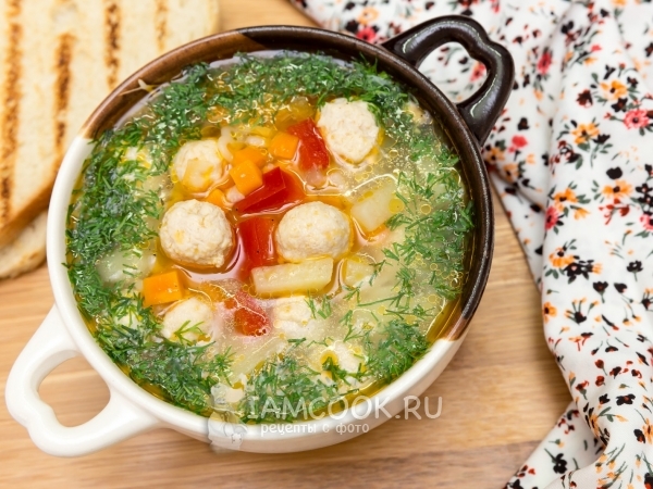 Суп с куриными фрикадельками, рецепт с фото