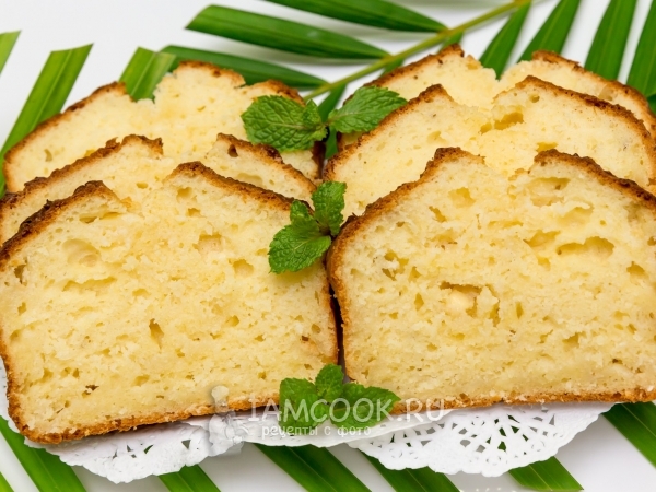 Кекс с кокосовой стружкой и белым шоколадом, рецепт с фото