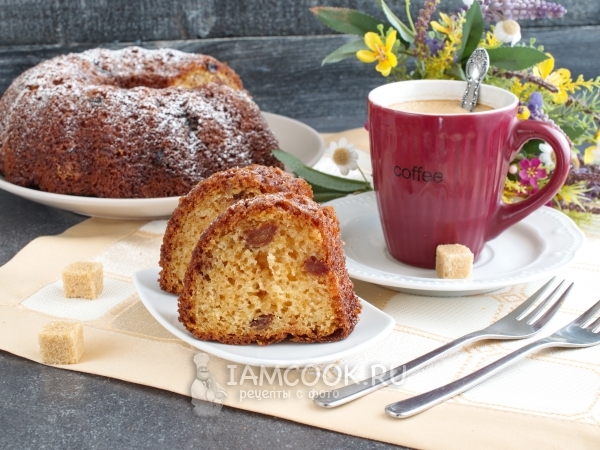 Кекс на сметане с изюмом, рецепт с фото