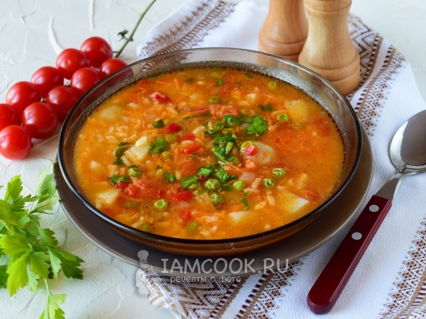 Постный рисовый суп, рецепт с фото