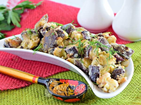 Баклажаны тушеные в сметане, рецепт с фото