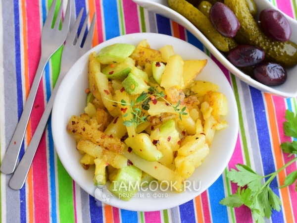 Жареная картошка с кабачками, рецепт с фото