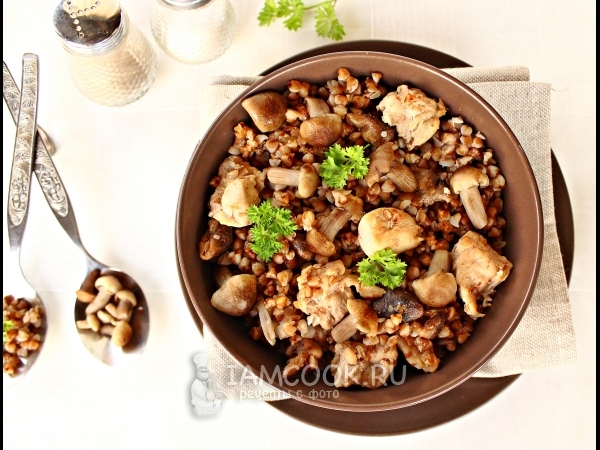 Гречка с мясом и грибами в мультиварке, рецепт с фото