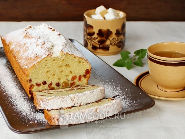 Песочный кекс с изюмом, рецепт с фото