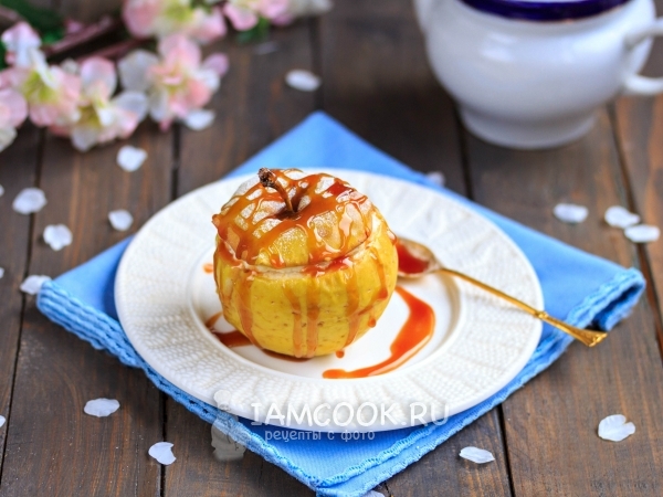 Яблоки, фаршированные творогом в духовке, рецепт с фото