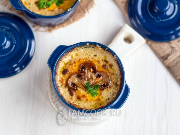 Жульен с грибами и сливками, рецепт с фото