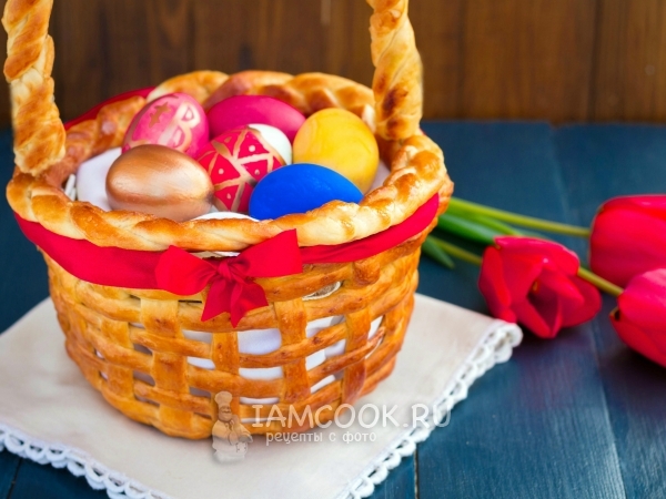 Пасхальная корзинка из теста, рецепт с фото