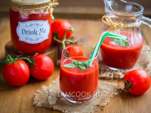 Томатный сок в блендере на зиму, рецепт с фото