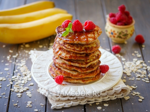 Оладьи из бананов, овсянки и яиц, рецепт с фото