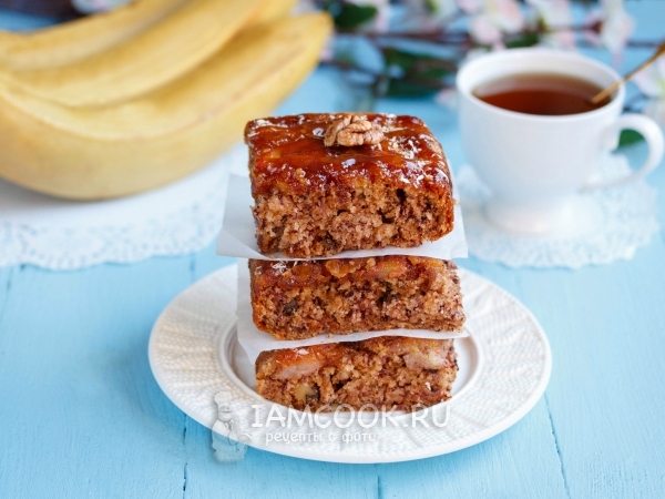 Постный банановый пирог, рецепт с фото