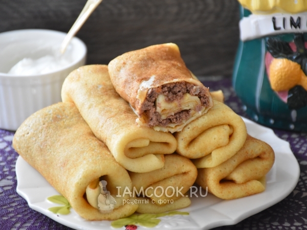 Блины с начинкой из сердца, рецепт с фото