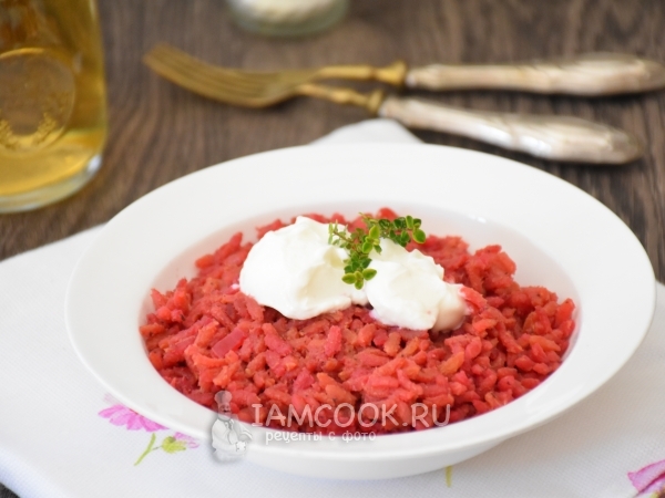 Свекольное ризотто, рецепт с фото