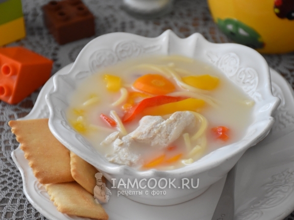 Сырный суп с курицей и вермишелью, рецепт с фото