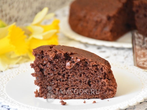 Шоколадный кекс на кефире без яиц, рецепт с фото