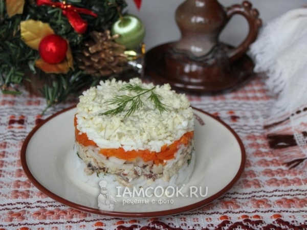 Салат «Мимоза» с рисом, рецепт с фото