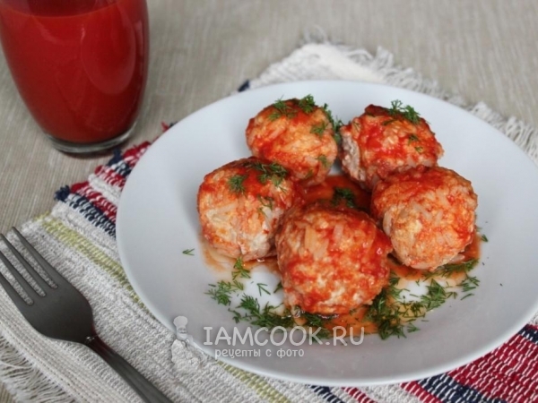 Тефтели с рисом в томатном соусе, рецепт с фото