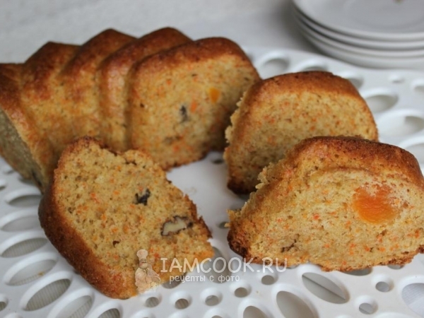 Морковный кекс с грецкими орехами, рецепт с фото