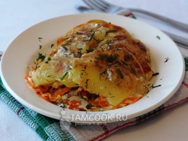 Картофельная запеканка с горбушей, рецепт с фото