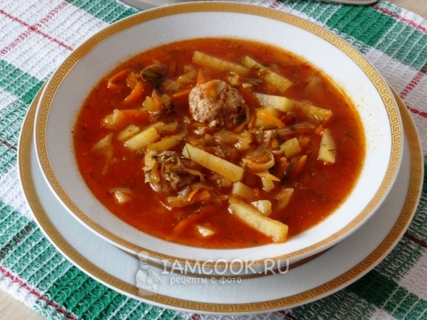 Томатный суп с фрикадельками, рецепт с фото