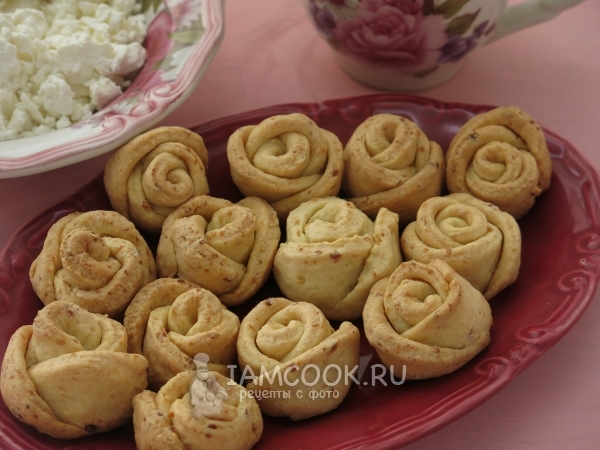 Печенье «Розочки» из творожного теста, рецепт с фото